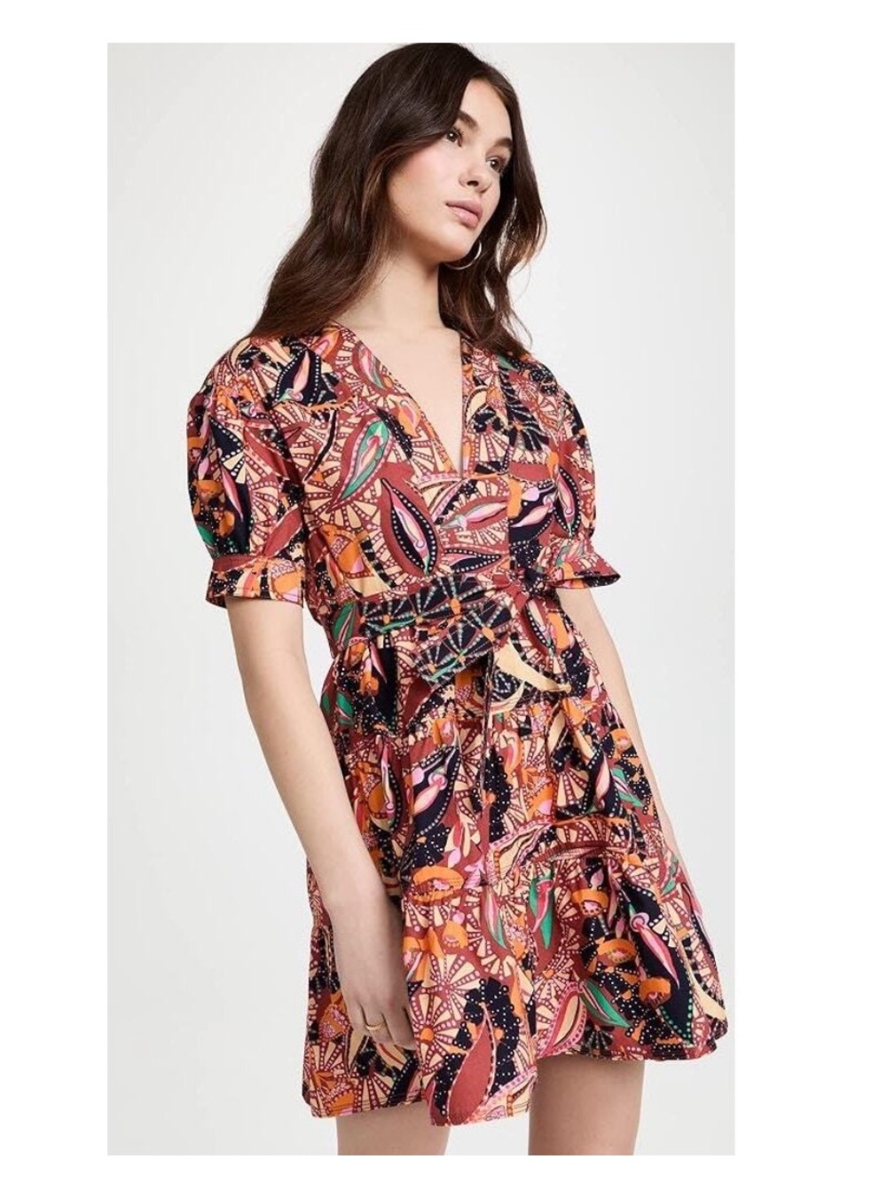 A.L.C. Carey Cotton Mini Dress in multicolor abstract print 6